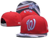 MLB Washington Nationals Red Snapback Hats--GS
