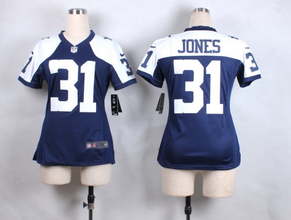 Nike Dallas Cowboys #31 Jones Blue Thanksgiving Women Jersey