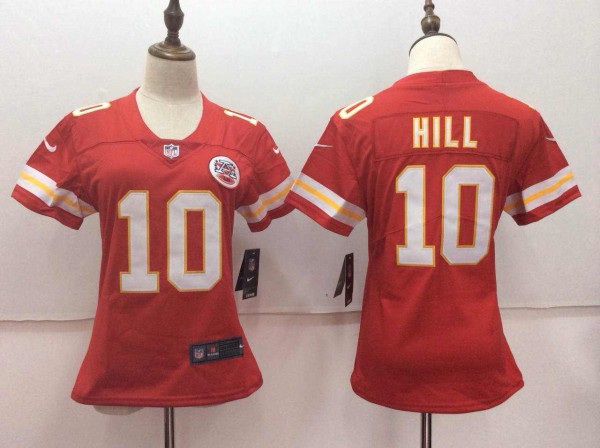 Womens NFL Kansas City Chiefs #10 Hill Red Jersey