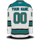 #00 Your Name Road Premier Custom NHL White San Jose Sharks Jersey