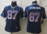 Women New Nike New England Patriots 87 Gronkowski Drift Fashion Blue Elite Jerseys