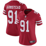 Womens San Francisco 49ers #91 Armstead Red Jersey