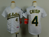 MLB Oakland Athletics #4 Crisp White Kids Jersey