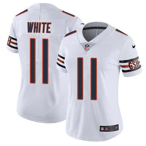 Womens Chicago Bears #11 White White Jersey