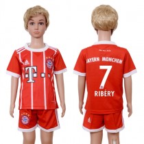 2017 Soccer Bayern Munich #7 Ribery Away Kids Jersey