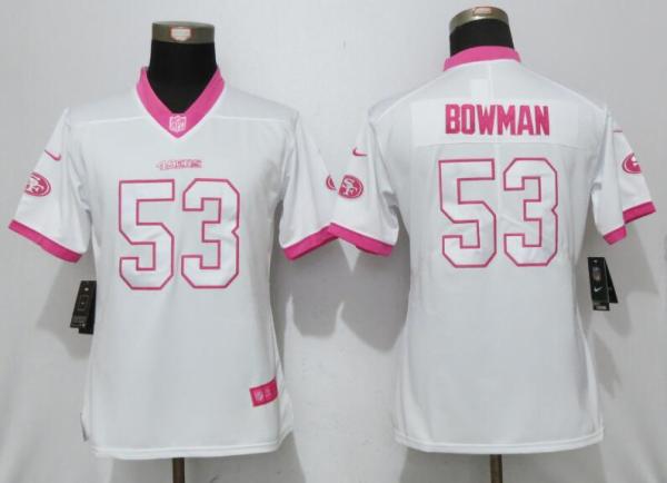 Women Nike San Francisco 49ers #53 Bowman Rush Fashion Jersey