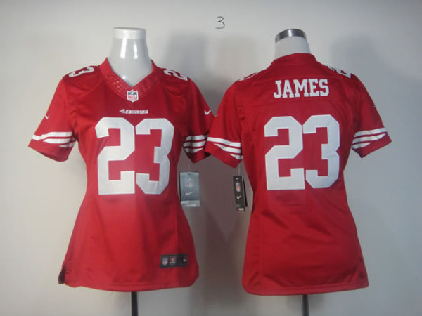 Nike San Francisco 49ers #23 James Red Women Jersey