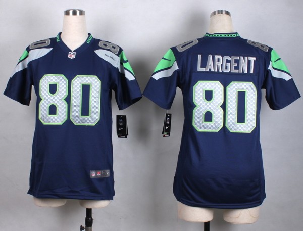 Nike Seattle Seahawks #80 Larrgent Blue Women jersey