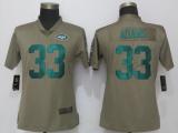 Womens New York Jets #33 Adams Olive Salute To Service Jersey