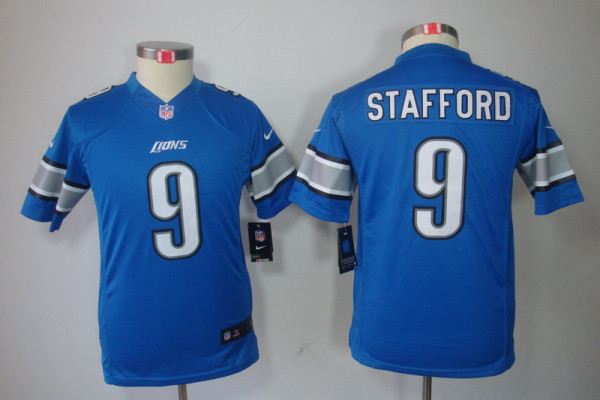 Youth Matthew Stafford Jersey, #9 Nike NFL Detroit Lions limited Jersey in blue