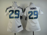 Nike Seattle seahawks #29 Thomas Women White Jersey