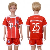 2017 Soccer Bayern Munich #25 Muller Away Kids Jersey