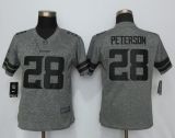 Women New Nike Minnesota Vikings 28 Peterson Gridiron Gray Limited Jersey