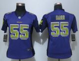 Women New Nike Minnesota Vikings 55 Barr Purple Strobe Elite Jersey