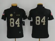 NFL Pittsburgh Steelers #84 Brown Salute to Service Black Kids Jersey