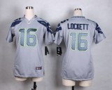 Nike Seattle Seahawks #16 Lockett Women Grey Jersey