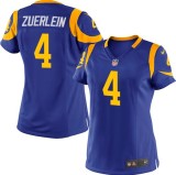 Women Los Angeles Rams #4 Greg Zuerlein Royal Blue Jersey