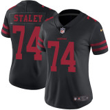 Womens San Francisco 49ers #74 Staley Black Jersey