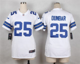 Nike Dallas Cowboys #25 Dunbar White Women Jersey