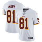 Men's Washington Redskins #81 Monk White Vapor Untouchable Limited Jersey