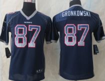 Youth 2014 New Nike New England Patriots 87 Gronkowski Drift Fashion Blue Elite Jerseys