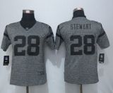 Women New Nike Carolina Panthers 28 Stewart Gray Mens Stitched Gridiron Gray Limited Jersey