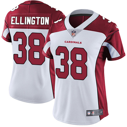 Womens NFL Arizona Cardinals #38 Ellington White Vapor Limited Jersey