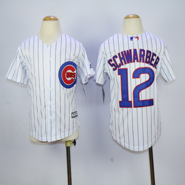 MLB Chicago Cubs #12 Schwarber White Kids Jersey