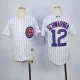 MLB Chicago Cubs #12 Schwarber White Kids Jersey