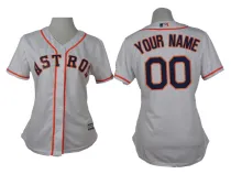 MLB Houston Astors Custom White Women Jersey
