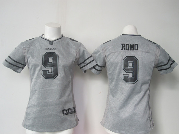 NFL Dallas Cowboys #9 Romo Hemp Grey Women Jersey