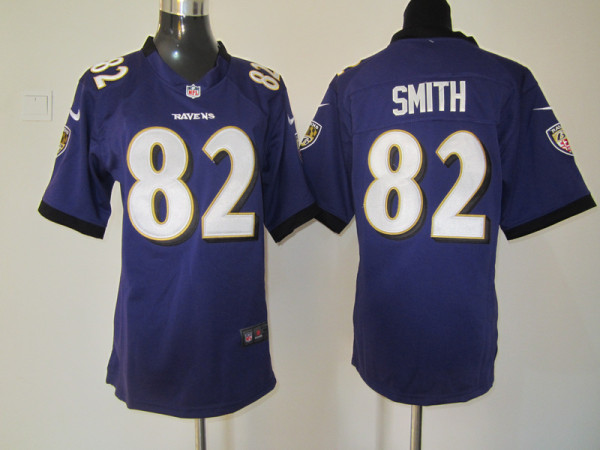 purple Smith jersey, Baltimore Ravens #82 Women Nike game jersey