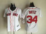 Womens MLB Boston Red Sox #34 Ortiz White Majestic Jersey