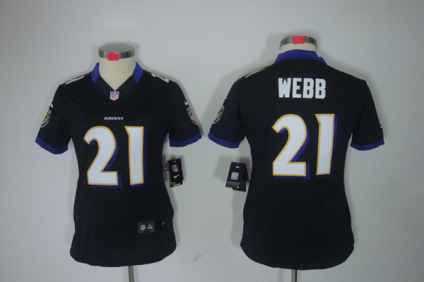 Webb Black jersey, Baltimore Ravens #21 Limited Nike Women jersey