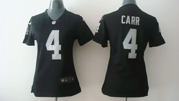 Nike Oakland Raiders #4 Carr Black Nike Women Jersey