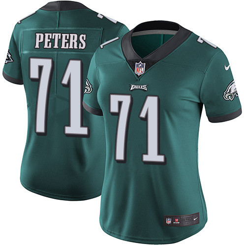 Womens Nike Philadelphia Eagles #71 Peters Green Jersey