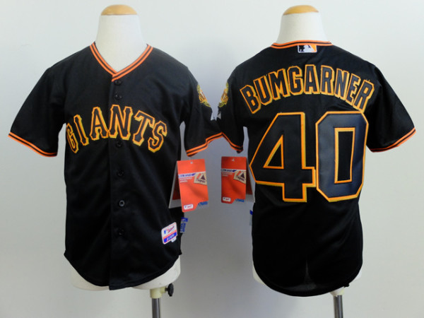 MLB San Francisco Giants #40 Bumgarner Kids Black  Jersey