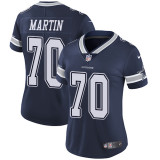 Womens Dallas Cowboys #70 Martin Blue Jersey