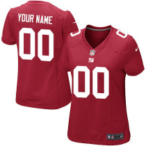 Red Color Customized Game NFL New York Giants Women Jersey