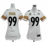 Pittsburgh Steelers #99 Brett Keisel White With C Patch Nike Womens Jersey