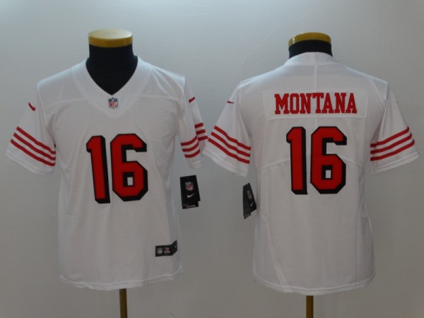 Youth San Francisco 49ers Joe Montana Nike White Color Rush Vapor Untouchable Limited Player Jersey