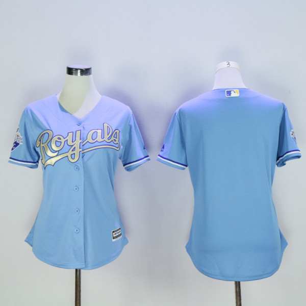 Womens Kansas City Royals Blank Women Gold Number Jersey