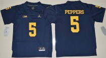 NCAA Jordan Brand Michigan Wolverines #5 Jabrill Peppers Limited Blue Youth Jersey