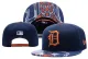 MLB Detroit Tigers Blue Snapback Hats--YD