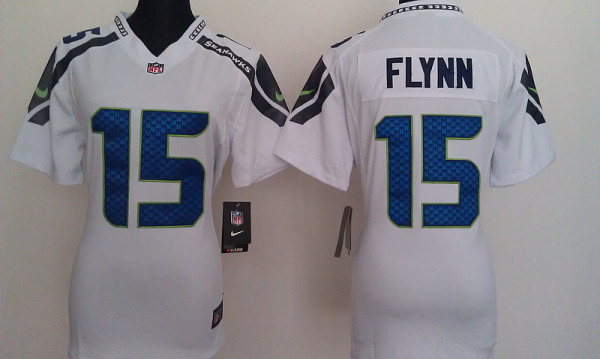 white #15 Flynn Seattle Seahawks women NIKE game jersey