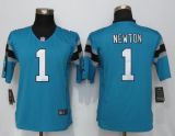 Women Nike Carolina Panthers 1 Newton Blue Limited Jersey