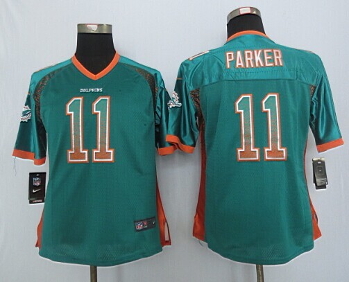 Women 2013 New Nike Miami Dolphins 11 Parker Drift Fashion Green Elite Jerseys