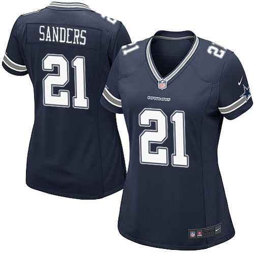 Women's Nike Dallas Cowboys #21 Deion Sanders Navy Blue Game Jersey