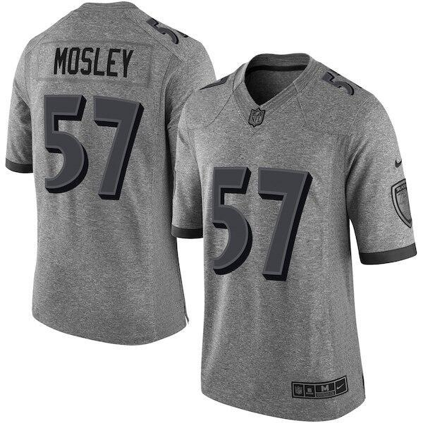 Men's Nike Baltimore Ravens #57 C.J. Mosley Gray  Gridiron Gray Limited Jersey