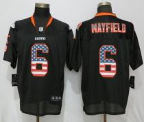 New Nike Cleveland Browns #6 Mayfield USA Flag Fashion Black Elite Jersey